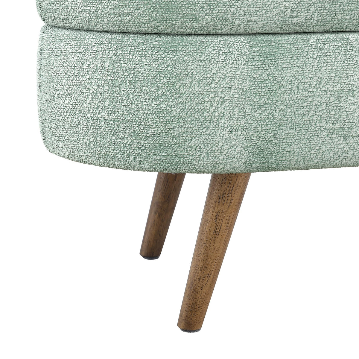 Oval Storage Bench with Rubber Wood Legs Gray A379