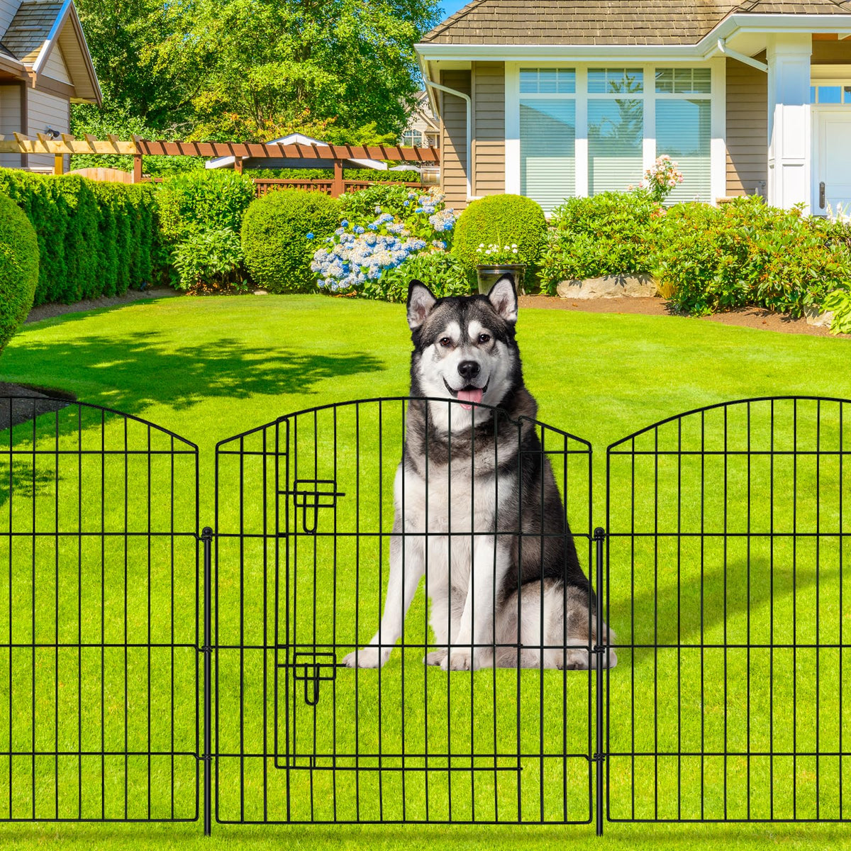 10 Panel No Dig Garden Fence with Gate B227307