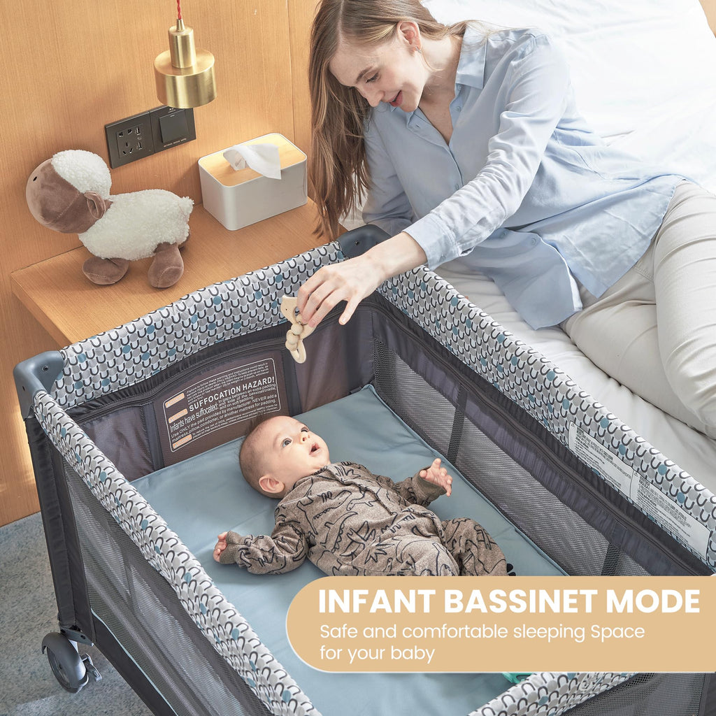 5 in 1 Foldable Baby Crib Playpen M351698