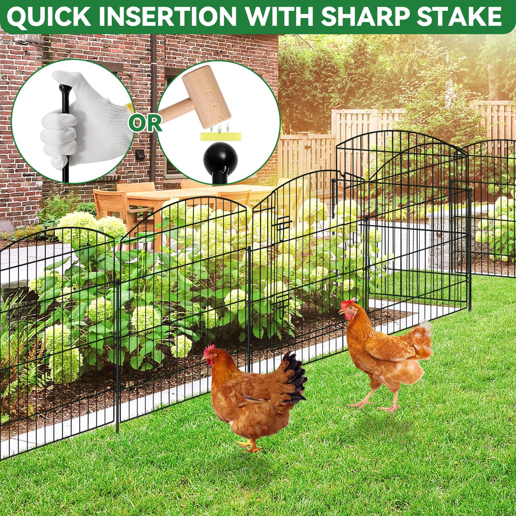 10 Panel No Dig Garden Fence with Gate B227307