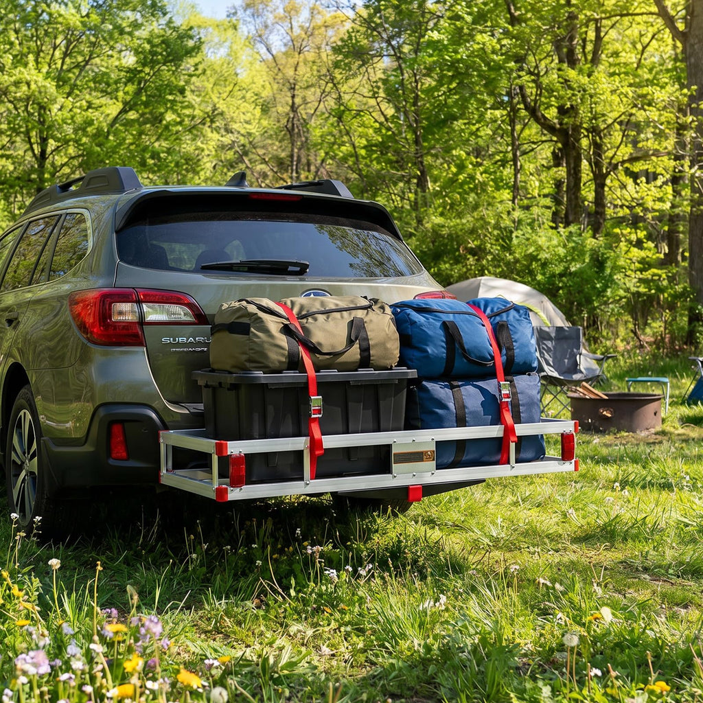 Aluminum Hitch Mount Cargo Carrier with 9" Side Rails, 500 lbs Capacity J496