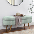 Oval Storage Bench with Rubber Wood Legs Gray A379